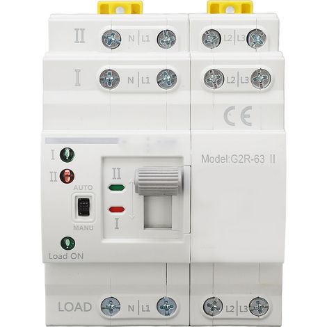 Interrupteur de transfert automatique 4 pôles 63A 110VAC, commutateur de source de secours rapide PC ATS (1/5)
