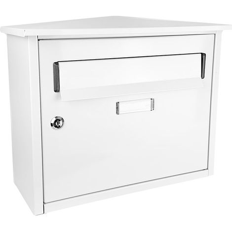 Briefkasten demail nikita verzinkter Stahl white 33x39x17 cm Design regensicher Falltür resistent (1/4)