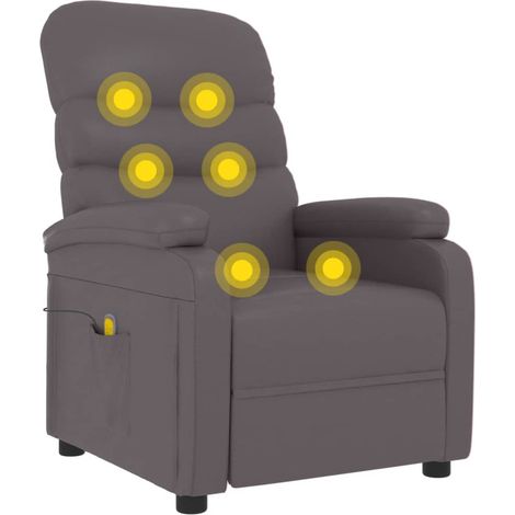 Massagesessel Grau Kunstleder vidaXL (1/5)