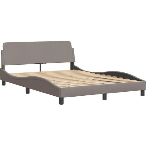 vidaXL Cadre de lit Dover taupe 140x190 cm tissu (1/5)