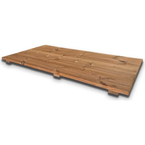 Pedana antiscivolo per doccia 100x60 cm in legno Thermo-Wood (1/4)