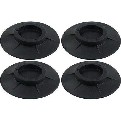 Lot de 4 patins antidérapants en caoutchouc pour machine à laver et sèche-linge Noir (1/5)