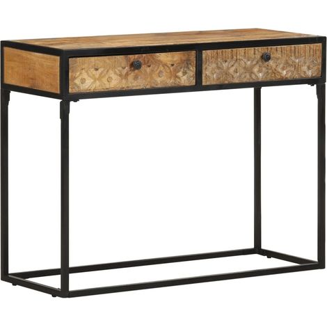 Mesa consola de madera maciza de mango 100x35x75 cm vidaXL (1/5)