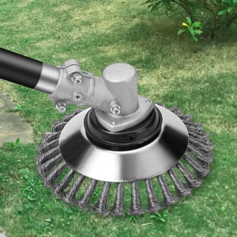 Runde Unkrautbürste für Freischneider, 6'' Unkrautbürstenkopf für Rasenmäher, Garten, Landwirtschaft, 150 x 25,4 mm Rotationsbürste mit massivem Stahldrahtrad (6 Zoll)