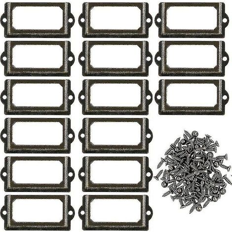 30 Metall-Etikettenhalter, passend für Schubladen, Schränke, Karten, Namensschildrahmen, Schrauben inklusive. Auch für Tische geeignet. (1/5)