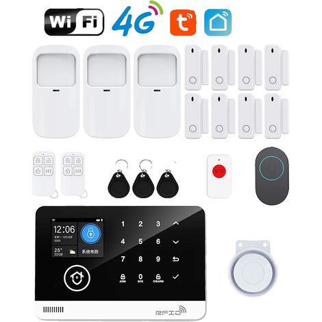 Sistema di allarme di sicurezza, sensori di movimento, controllo tramite app, kit WiFi 4G GSM, non necessita di spina (1/2)
