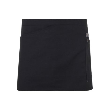 Delantal corto canvas bicolor VELILLA 404221B Negro / Gris