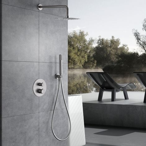Imex -  Columna Ducha Empotrada Termostatica Níquel Serie Line (1/4)