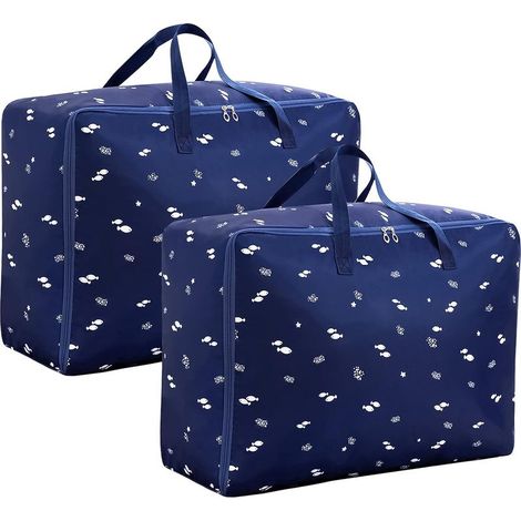 2 Pièces 105L Sac Rangement Vetement, Grand Housse de Rangement, étanche Sac de Rangement sous Lit pour Couette Oreillers Jouets Vestes Literie (1/5)