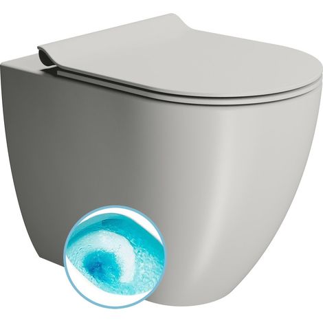 Cuvette de WC PURA, Swirlflush, 36x55cm, siphon en S/siphon en P, cenere dual-mat (1/2)