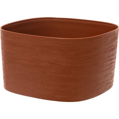 Vaso ecologico "Rodi" in plastica 100% riciclata da esterno per fiori e piante -Sabbia (1/4)