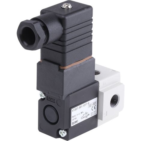 Electrodistributeur pneumatique SMC série VT307 fonction 3/2, Bobine/Bobine, G 1/8, 24V c.c. ( Prix pour 1 )