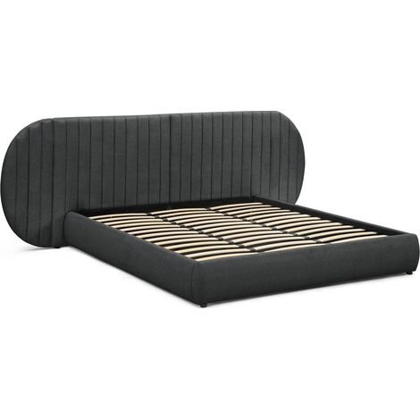 Lit Coffre Tête de Lit Modulable "Comfy" 180x200cm Gris foncé (1/5)