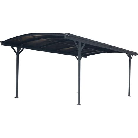 Carport aluminium 13m² – Structure aluminium 1,2mm – Panneaux polycarbonate 6mm anti-UV – Fixation incluse – Gouttières latérales – X-Metal