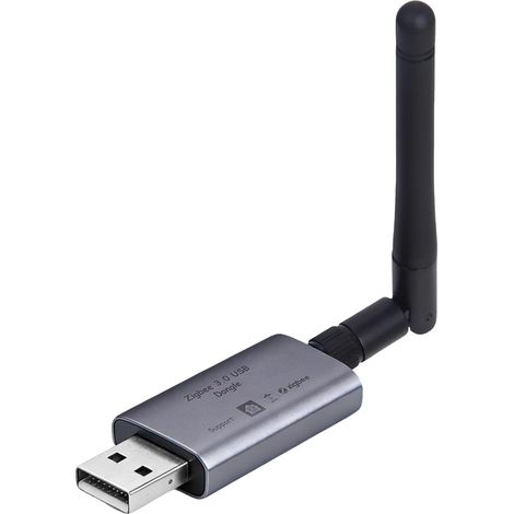 Zigbee 3.0 Clé USB Gateway - Hub Zigbee Universel avec Antenne, Coordinator pour Home Assistant/Open HAB/Zigbee2MQTT, Gateway Maison Intelligente Plug (1/5)