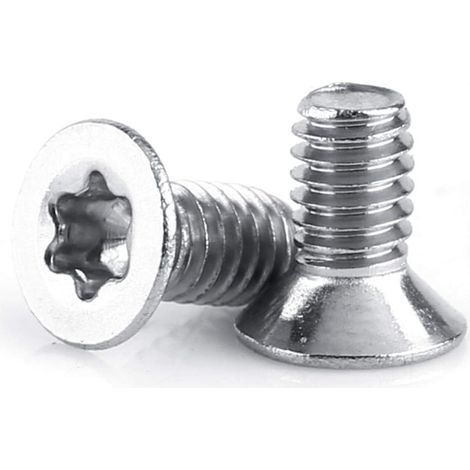 50pcs vis à bois à tête plate en acier inoxydable vis à tête plate à entraînement en étoile vis à métaux avec acier inoxydable 304 pour fixations industrielles et de construction.(M2.5×6) (1/5)