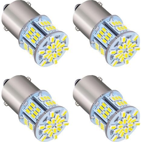 Ampoule LED Voiture, 4 Pièces 1156 Blanc Highlight Lamps 12V, Ampoules Clignotant LED pour Feux de Recul de Voiture (1/5)