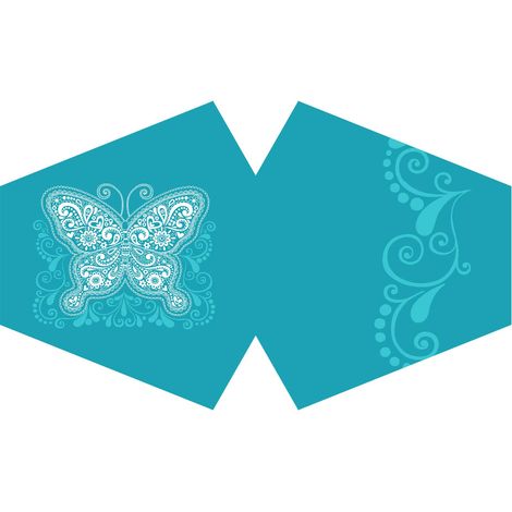 Couvre-visage mode réutilisable - Papillon bleu (Adulte)- Vendu par 1 (1/2)