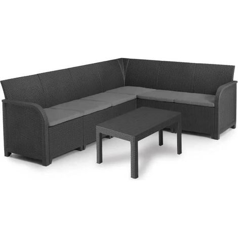 Allibert by Keter Moderne Gartenmöbel Set Dunkelgrau