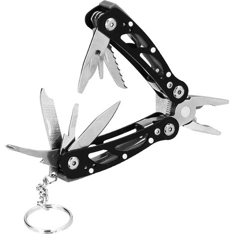 Pince Multifonction Compacte Noir Outil de Poche Pliable EDC
