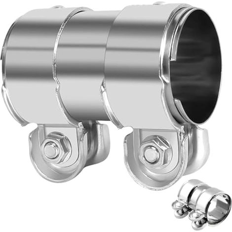 Collier Manchon Raccord Echappement, 70 X 95mm Connecteur de Tuyau Collier D'échappement, Borne de Tuyau D'échappement Diamètre, Collier de Serrage Silencieux Echappement Voiture en Acier Inoxydable (1/4)
