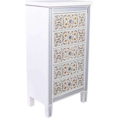 Sinfonier de madera y cristal de 5 cajones 48x30x89 (1/5)