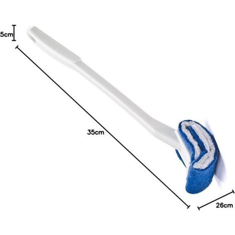 Brosse De Cuvette - Tête Incurvée En Nylon - Pour Nettoyage Profond Des Toilettes - 1 Pièce (1/5)