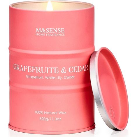 Duftkerze Glas Sandelholz Sojawachs 320g Grapefruit Zeder (1/5)