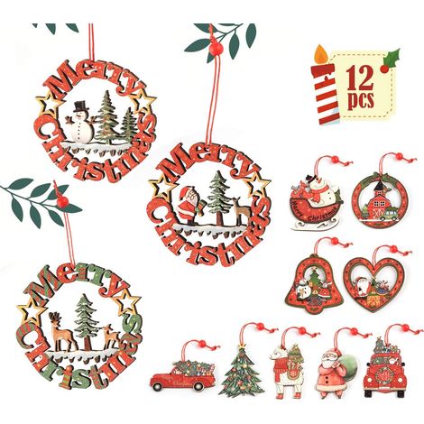 Jiajia AI, Lot de 12 décorations de sapin de Noël pour jardin, terrasse et extérieur (1/5)