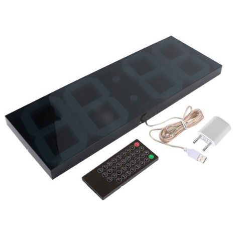 Horloge murale domestique électronique LED, horloge miroir numérique 100-240V avec télécommande (1/5)