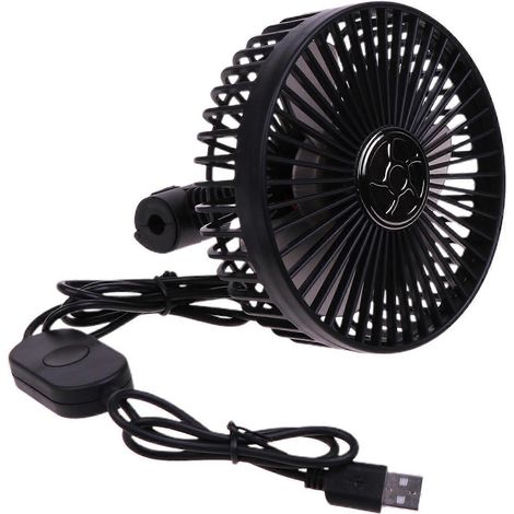 USB-betriebener Autoventilator mit 3 Geschwindigkeitsstufen, persönlicher Fahrzeuglüfter (1/5)
