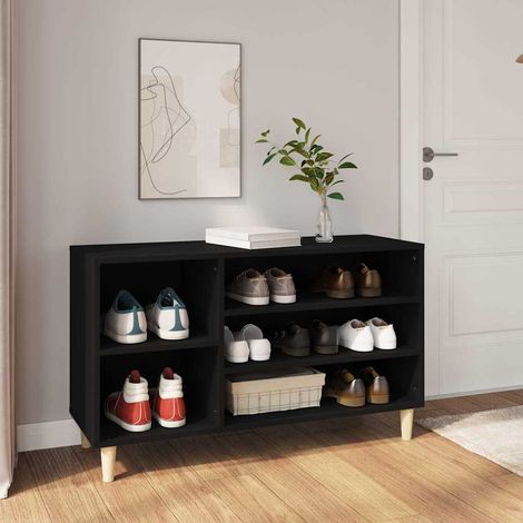 vidaXL Shoe Cabinet Black 102x36x60 cm Engineered Wood (1/5)