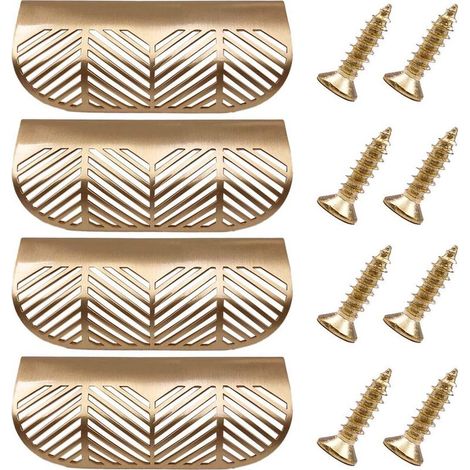 Stück Messing-Gold-Metall-Schubladen- und Schranktürgriffe, verdeckte eingelassene Schrankmöbelgriffe, Knöpfe - L117 (1/5)