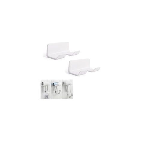 Support pour sèche-cheveux (pièces), support pour sèche-cheveux sans perçage, support mural pour sèche-cheveux, organisateur de rangement pour sèche-cheveux, support pour sèche-cheveux en plast (1/5)