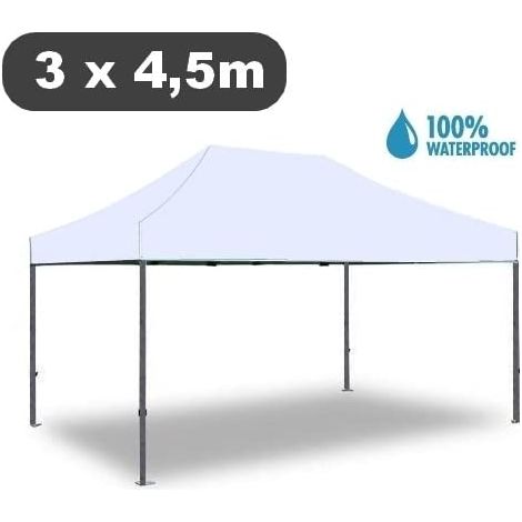 Gazebo pieghevole impermeabile in alluminio 3x4,5m Bianco - Mod. Magnum (1/2)