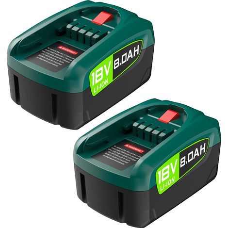 Batería recargable, capacidad de 8000 mAh, compatibilidad con 18 V, paquete de 2 baterías de 8000 mAh. (1/2)