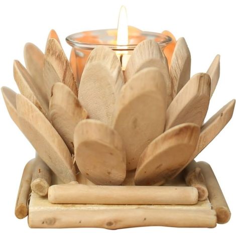 Lotus Candle Holder for Home with Wooden Cup and Wedding (1/5)