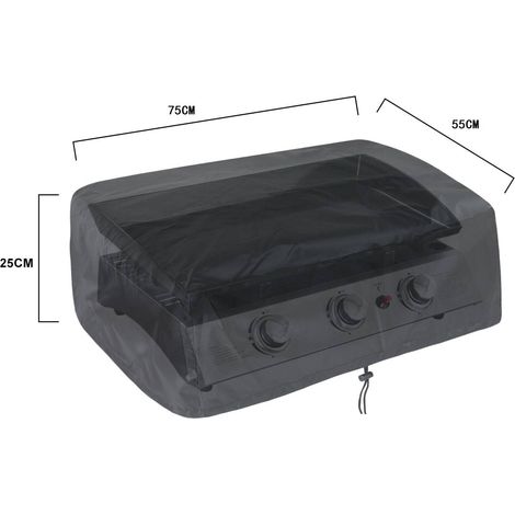 Copertura protettiva per plancha a gas 75x55x25cm Nero 210D Anti UV Anti acqua Anti umidità Copertura per barbecue