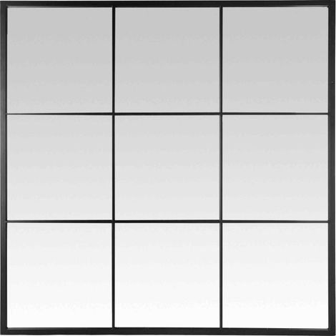 Miroir fenêtre 9 vues noir 100x100cm (1/4)