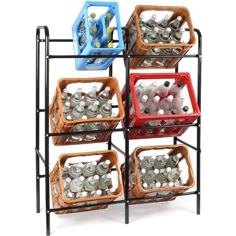 Étagère de Rangement Pratique (96 x 33 x 116 cm) pour Caisses de Boissons et Rangement Divers (1/4)