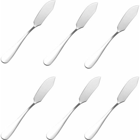 Butter knife， Cheese Knife, Dover Sole Breakfast Kippers, Cute Mini 14.51.8cm Stainless Steel Kitchen Knives for Butter Sandwiches Cheese Breakfast,Packs Of 6