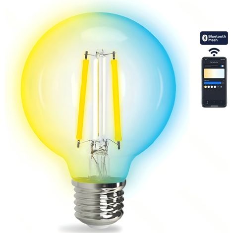 Ampoule Filament Spirale Connectée Aigostar G80 E27 4,9W RGBW - Verre Dégradé - Déco Intérieur (1/2)