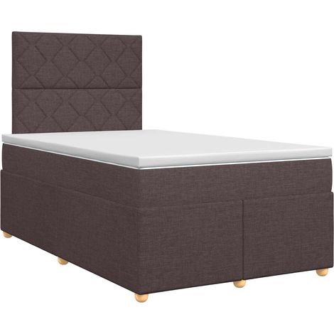 Maison Exclusive - Letto box spring con materasso Marrone Scuro 120 x 190 cm (1/5)