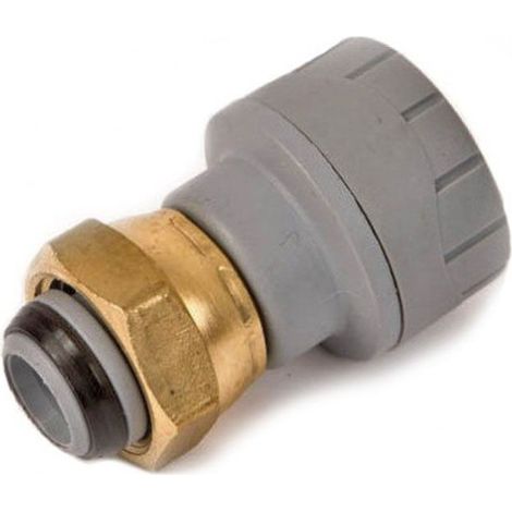 Polypipe PolyPlumb PB715 15mm x 1/2"" Straight Tap Connector Brass Connecting Nut - 10 pack