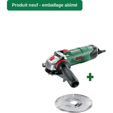 [Produit neuf - emballage abîmé] Meuleuse a main Bosch - PWS 850-125 + AVH + Disque diamanté - 06033A270C (1/5)