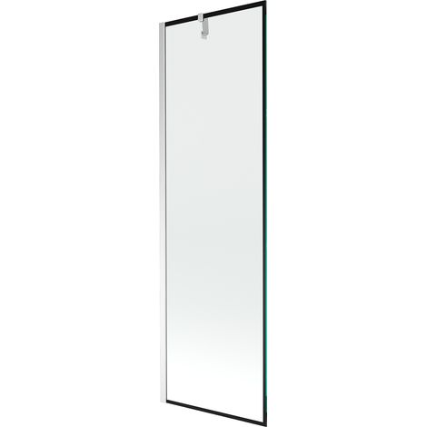 Mampara de Bañera 1 hoja Vidrio transparente, 60x150 cm, Perfil cromo