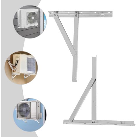 Support mural pour climatiseur jusqu'à 1,5 P – Console murale robuste, rack de climatisation épais, support extérieur, rack divisé, charge maximale : 200 kg (1/5)