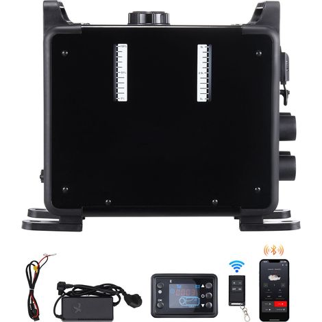 Chauffage diesel 5-8kW 12V/24V, tout-en-un, contrôle Bluetooth et télécommande, écran, alarme CO, chauffage rapide portable pour véhicules et garage. (1/5)