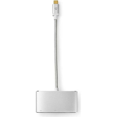 nedis CCTB64760AL02 adaptador USB multipuerto plateado