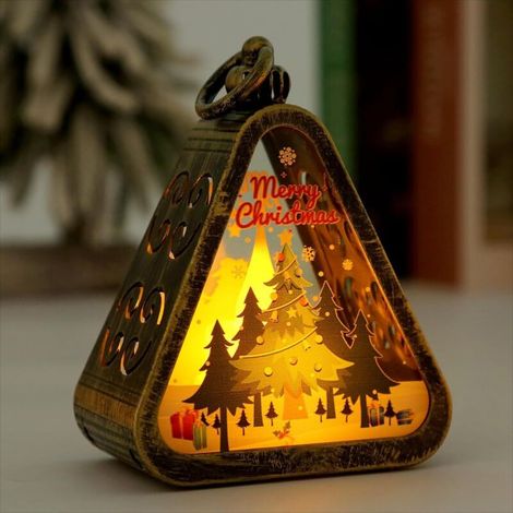 Veilleuse de Noël - pour table de chevet, bureau et décoration de Noël - 1 pièce, cuivre antique (1/4)